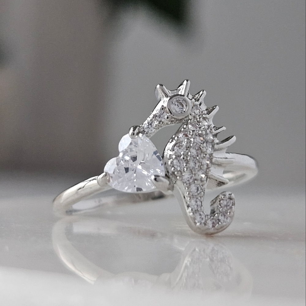 Cute Seahorse heart ring, Charmed Aroma Under the Sea Collection